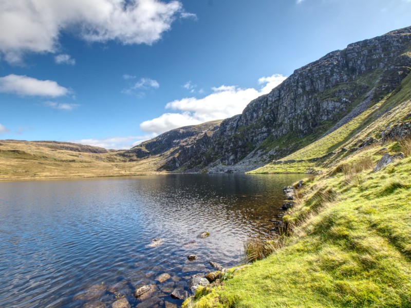 Llyn Bodlyn beneath the crag