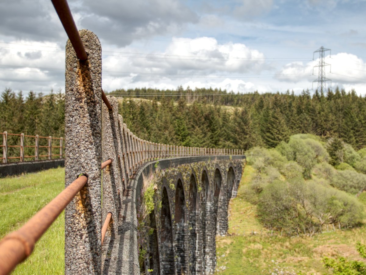 Post Banner - Cwm Prysor Viaduct - remnants of the Bala and Festiniog railway