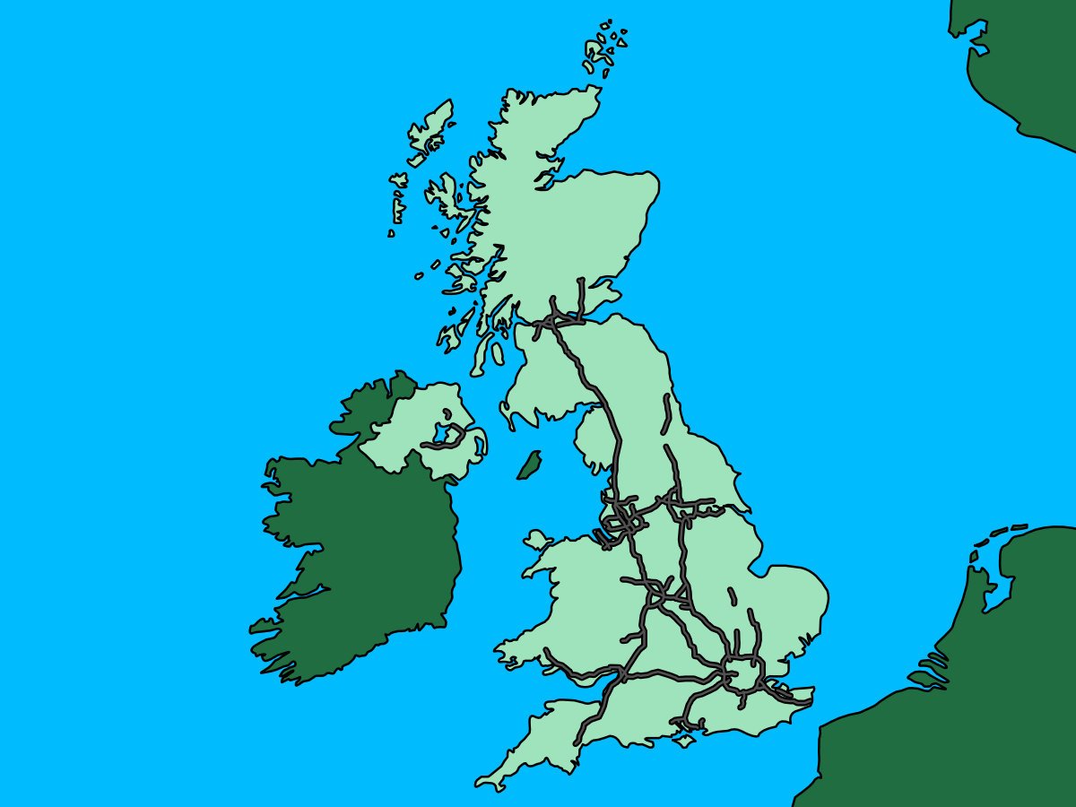 Geography of the United Kingdom - Motorways and Roads