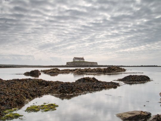 Eglwys Cwyfan - The little church in the sea Banner