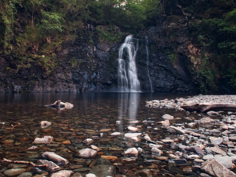 The waterfall at Ceunant Llennyrch