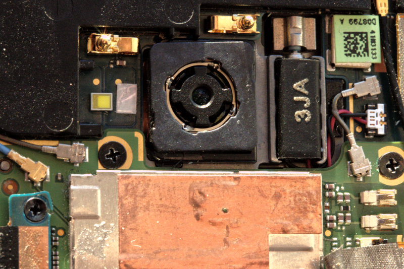 The camera sensor of a broken phone