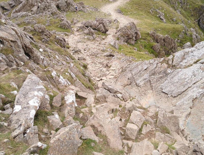 Looking back down the final scramble