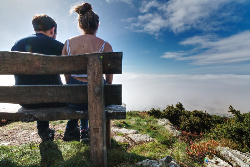 Sat together alone atop Dinas Oleu