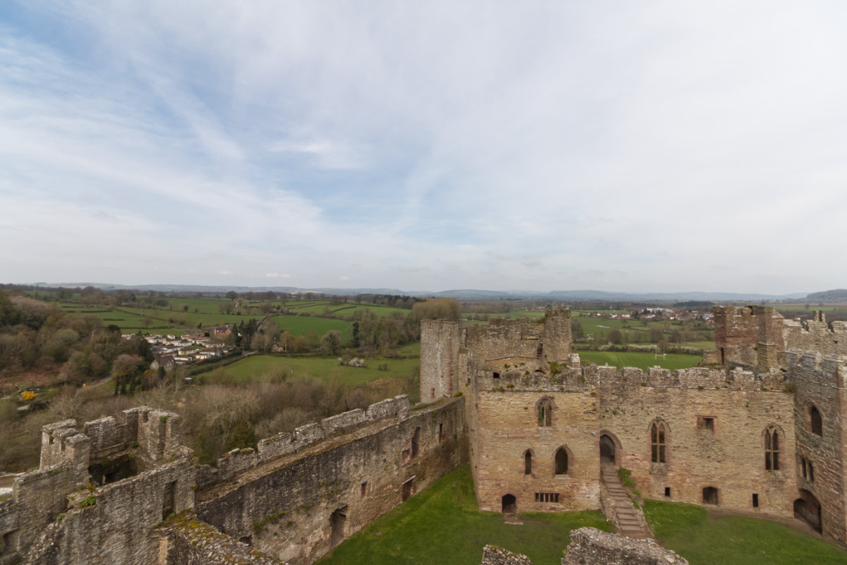Overlooking the inner bailey at Ludlow Castle