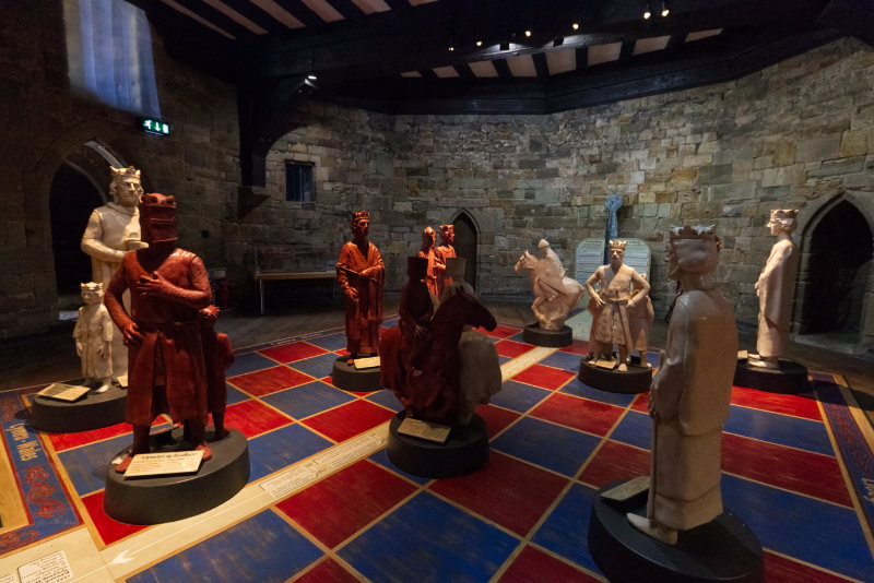 A chessboard of all the major players in Caernarfon Castle's history