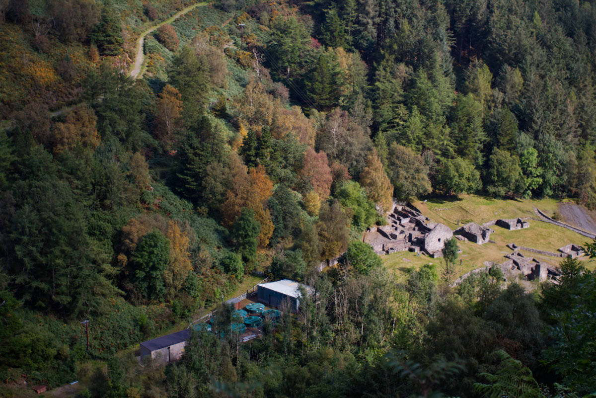 Bryntail mine from above