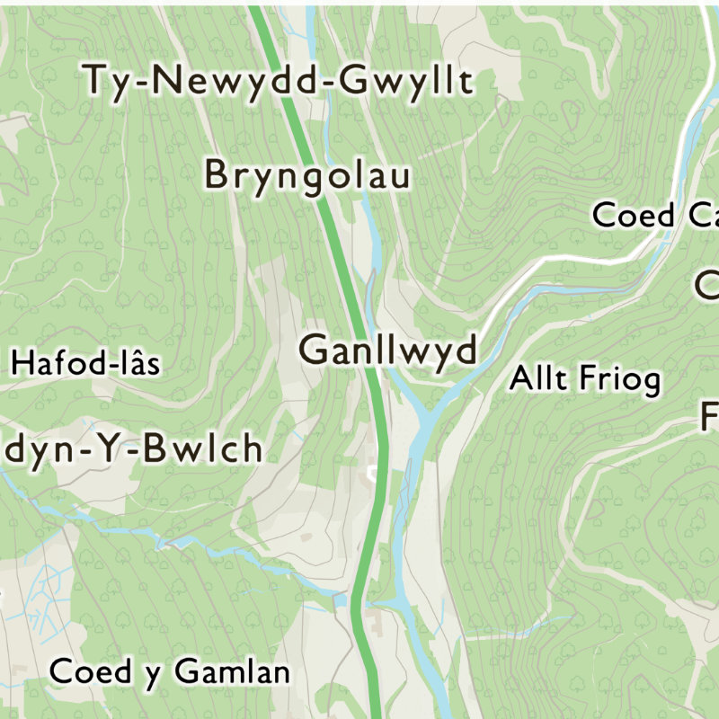 Ganllwyd on the map