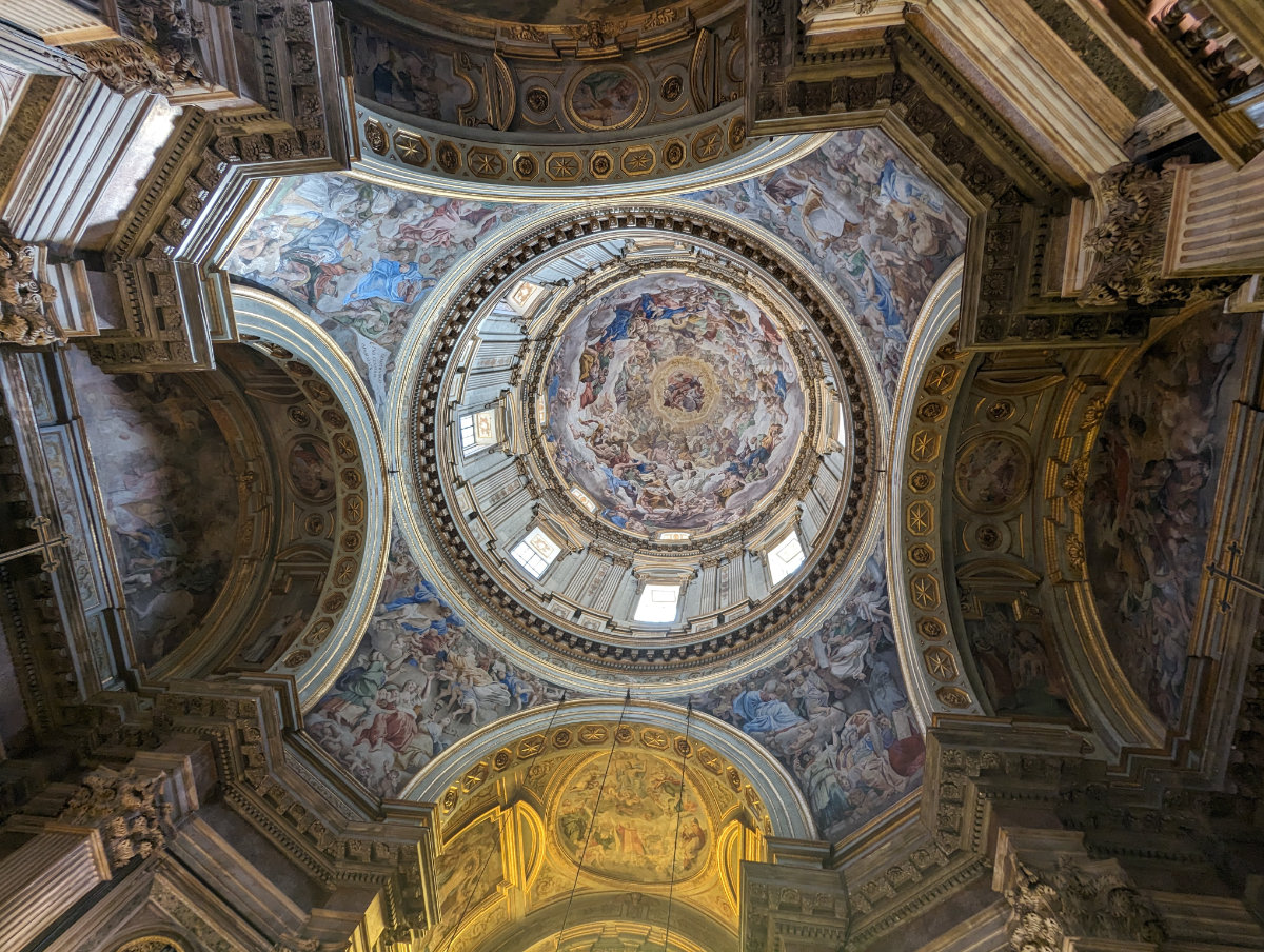 The ceiling of the Royal Chapel of the Treasure of San Gennaro