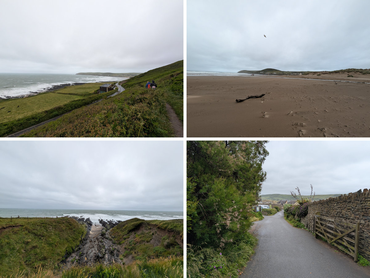 The initial walk across Croyde beach