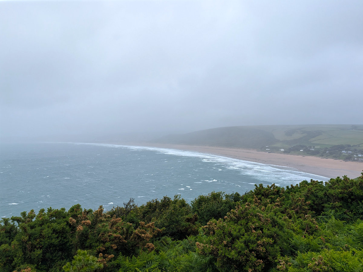 Woolacombe beach just coming into view