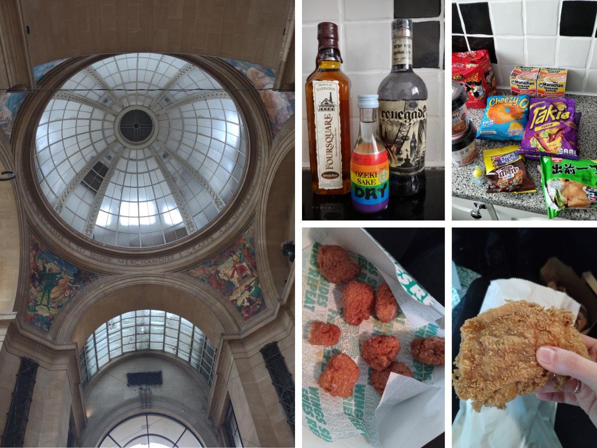 The roof of the Council House plus more food! Clockwise from left image: council roof, alcohol from Gauntleys and Oriental mart, food from Oriental mart and American Krazy Kandy, bottom right is Jolibee's chicken, bottom left is Wingstop goodies The roof of the Council House plus more food! Clockwise from left image: council roof, alcohol from Gauntleys and Oriental mart, food from Oriental mart and American Krazy Kandy, bottom right is Jolibee's chicken, bottom left is Wingstop goodies
