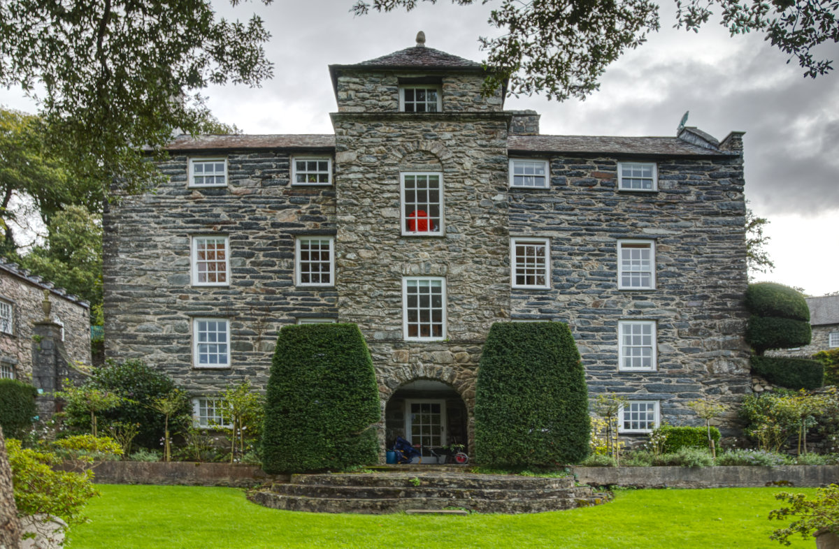 Plas Brondanw house as seen from the gardens