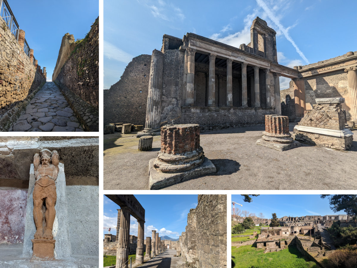 Various sights around Pompeii