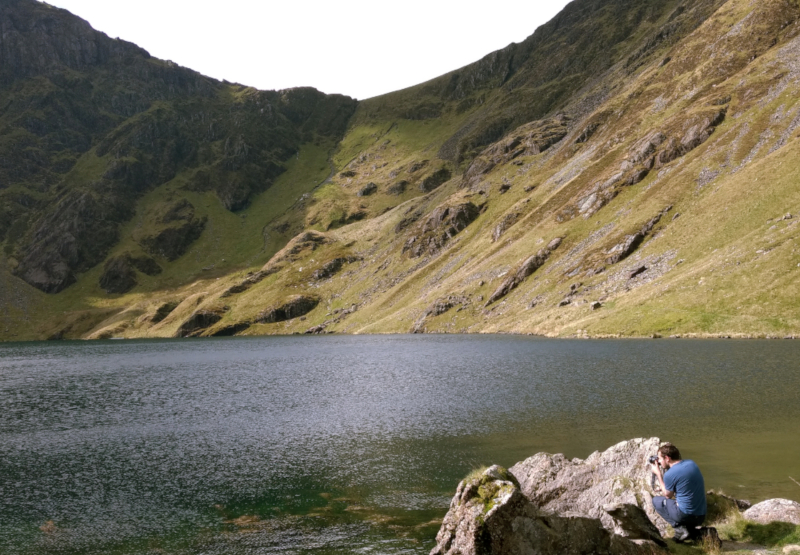 Photographer at Llyn Cau