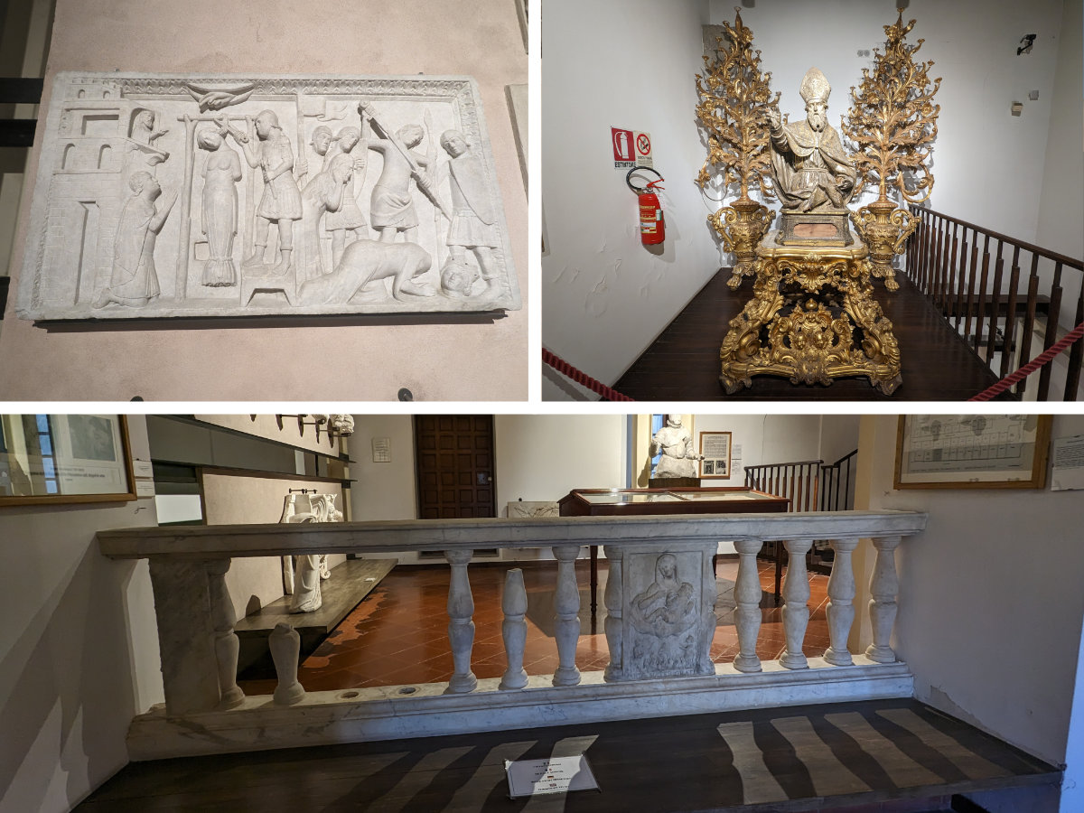 Some of the displays at the museum at Santa Chiara