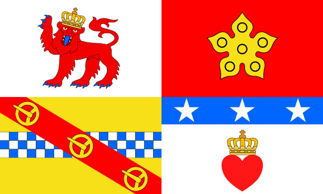 A heraldic flag based on a coat of arms
