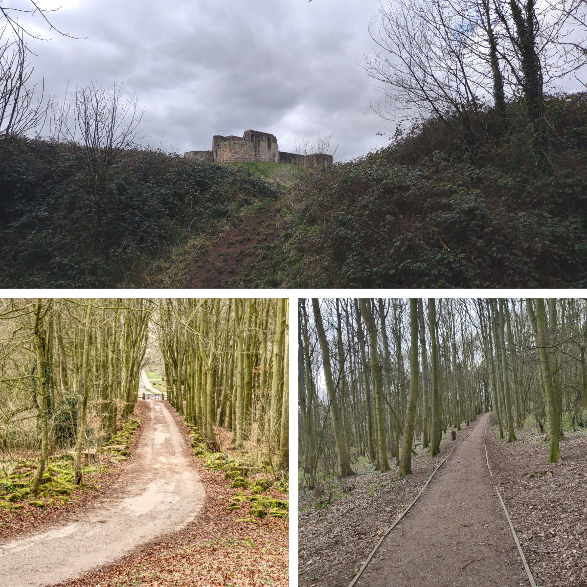Paths around Stafford Castle including approach road