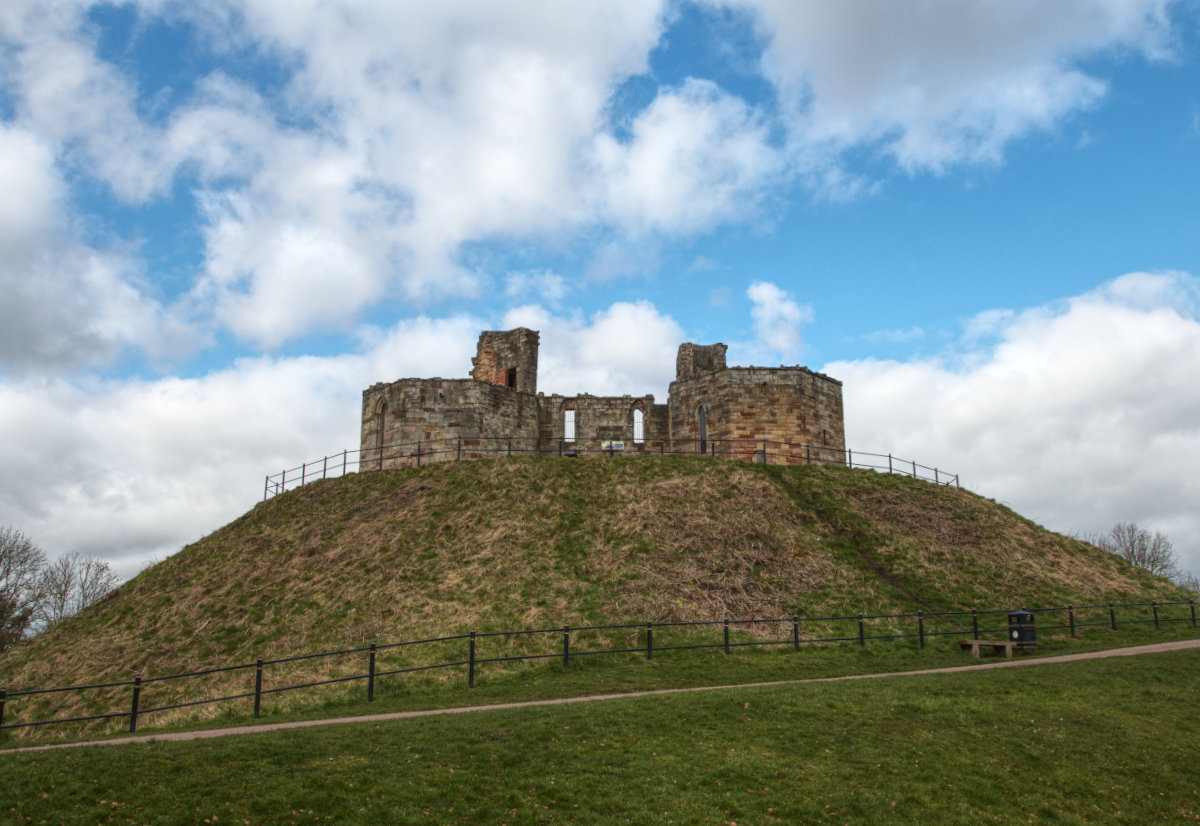 Looking up at Stafford Castle