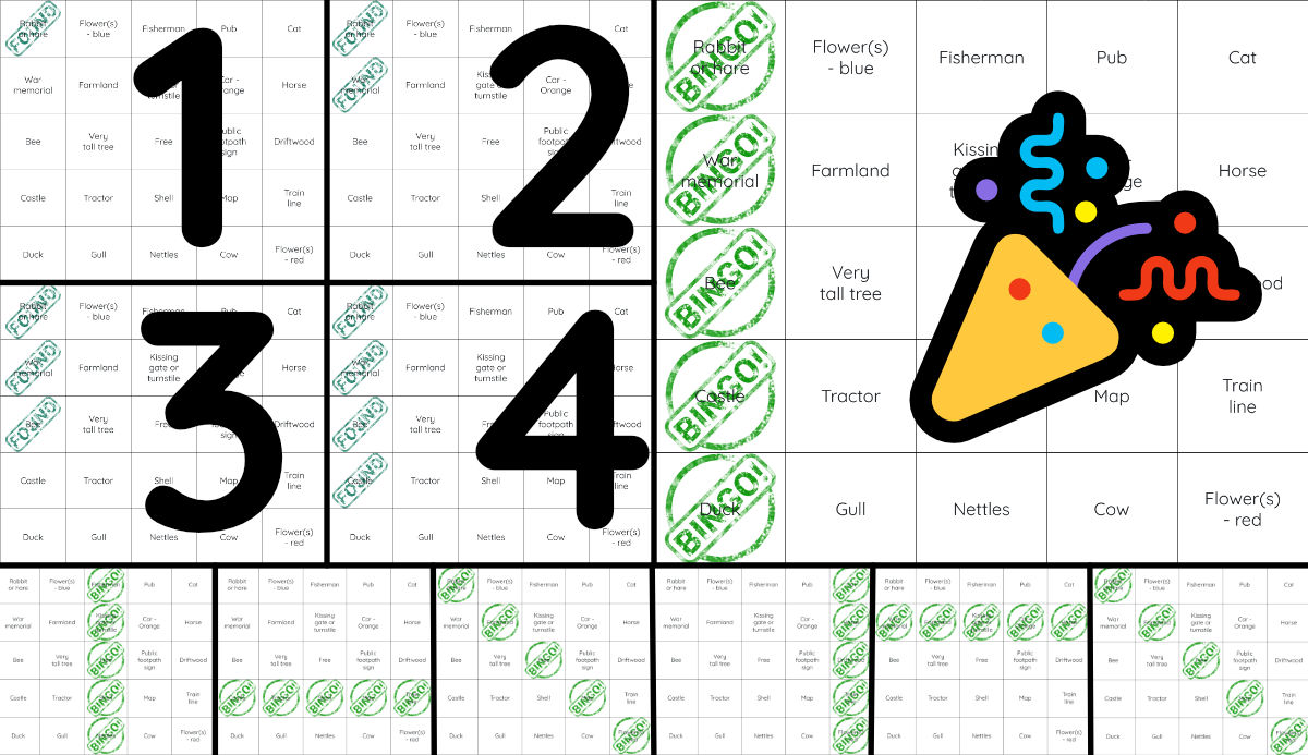 Win bingo by completing any vertical. horizontal or diagonal line