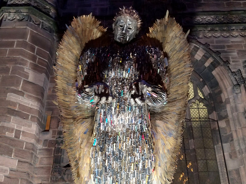 The Knife angel at night